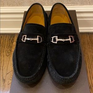 Black suede Gucci loafer
